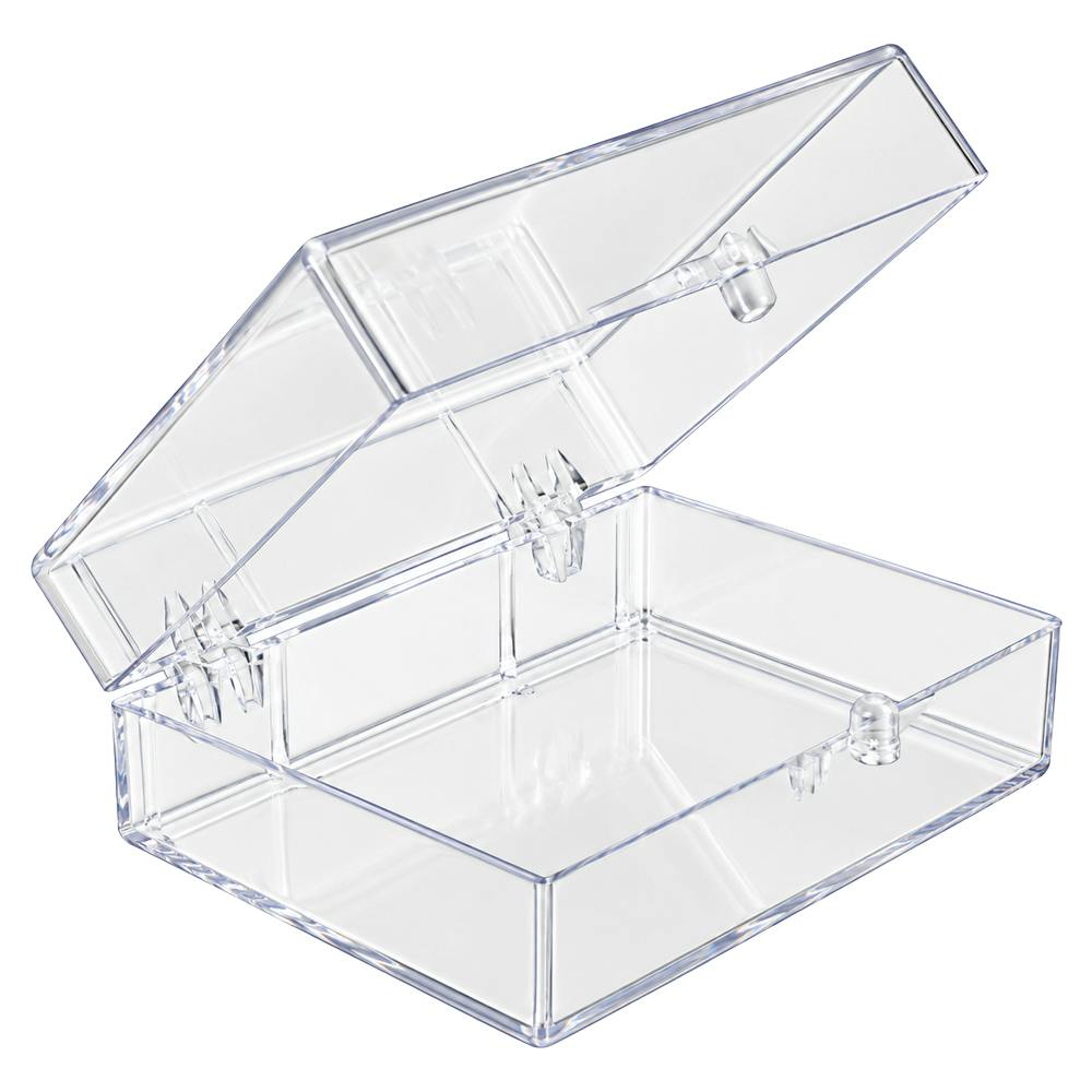 Clear Polystyrene Hinged Box - 2-7/8" L x 2" W x 1" Hgt. (Case of 500)