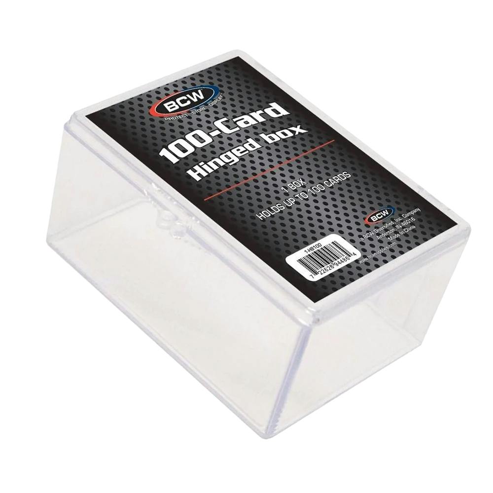 BCW® Clear Polystyrene Hinged Box - 3-11/16" L x 2-11/16" W x 1-13/16" Hgt. - Holds 100 Cards (Case of 100)