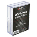 BCW® Clear Polystyrene Trading Card Slider Box - 3-13/16" L x 2-13/16" W x 5/8" Hgt. - Holds 25 Cards (Case of 50)