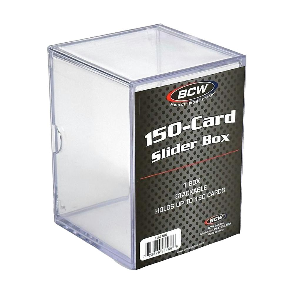 BCW® Clear Polystyrene Trading Card Slider Box - 4" L x 3" W x 2-7/8" Hgt. - Holds 150 Cards (Case of 100)
