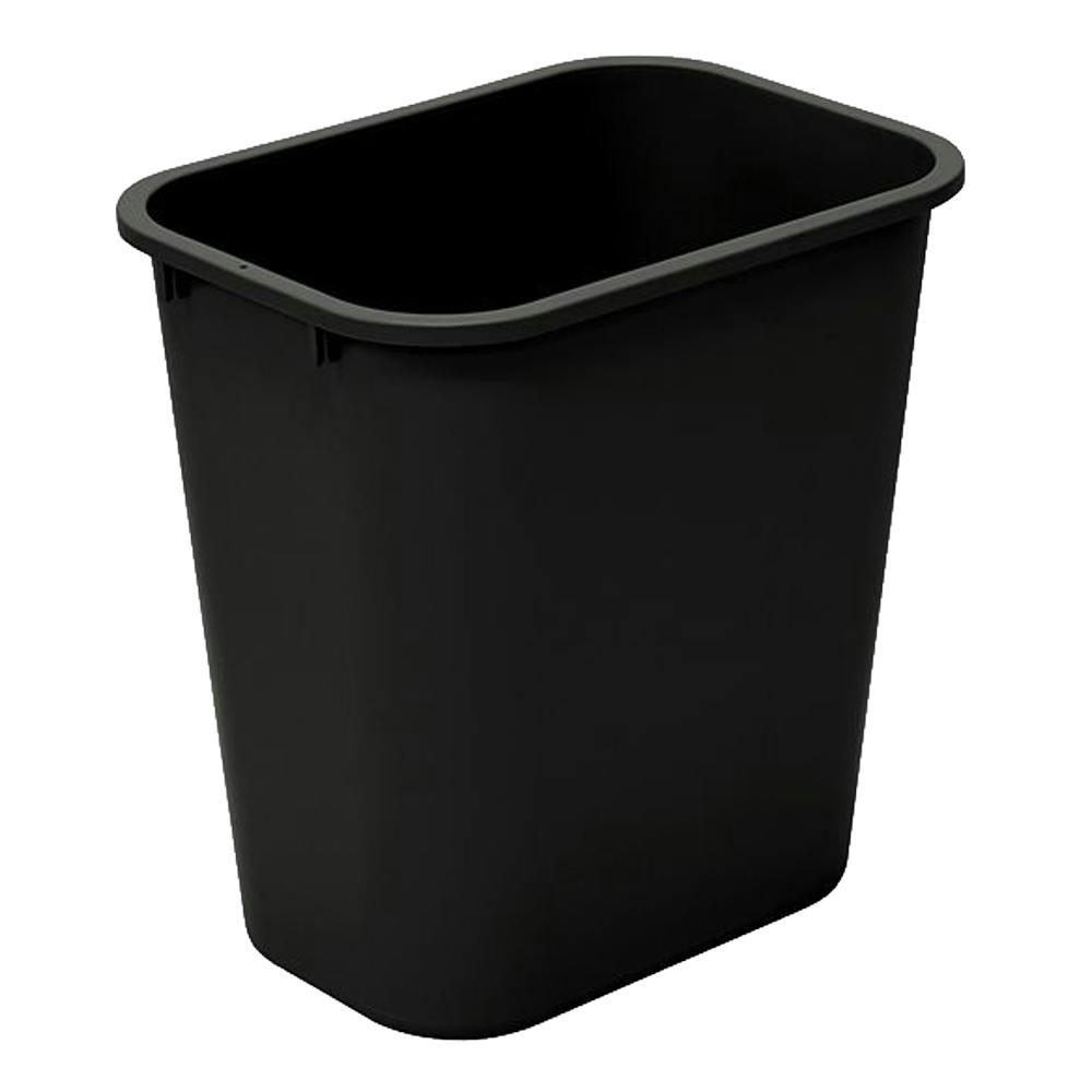 7 Gallon Black Deskside Waste Basket