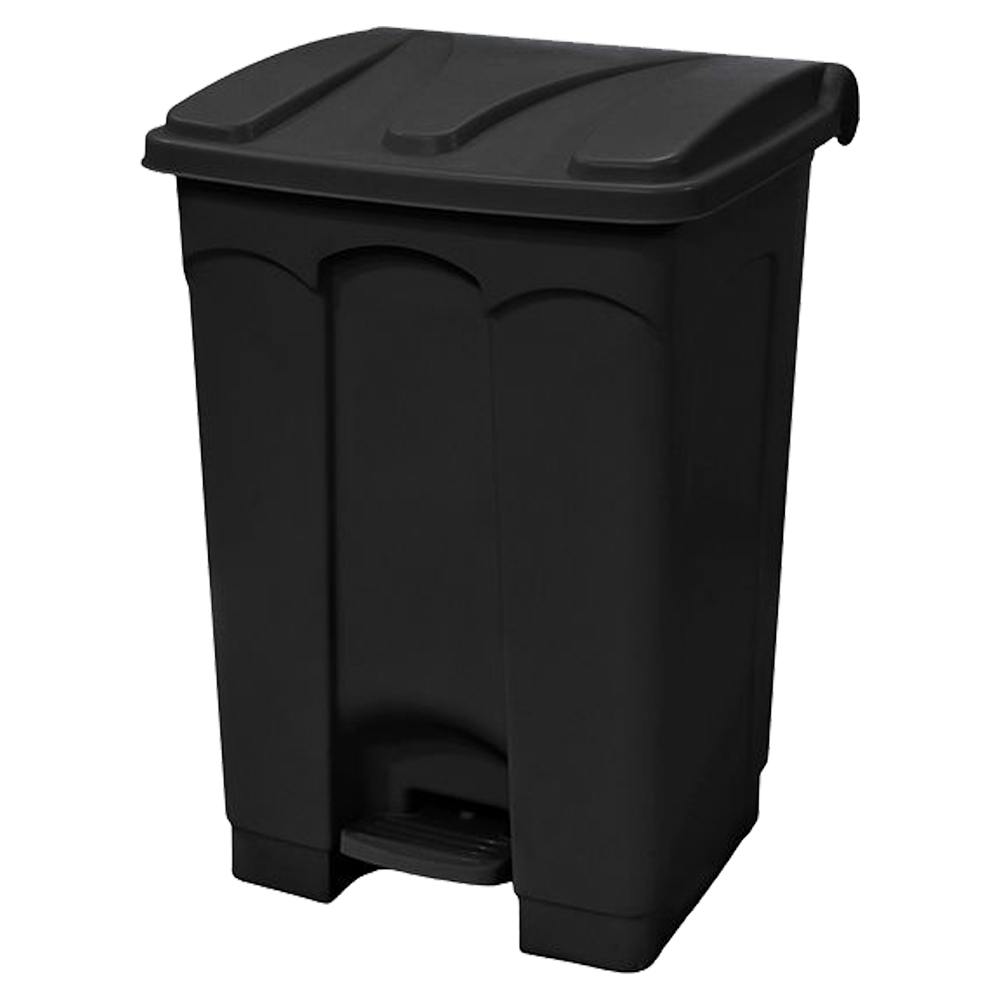 12 Gallon Black Step-On Trash Can with Foot Pedal & Lid