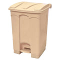 12 Gallon Beige Step-On Trash Can with Foot Pedal & Lid