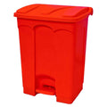 18 Gallon Red Step-On Trash Can with Foot Pedal & Lid