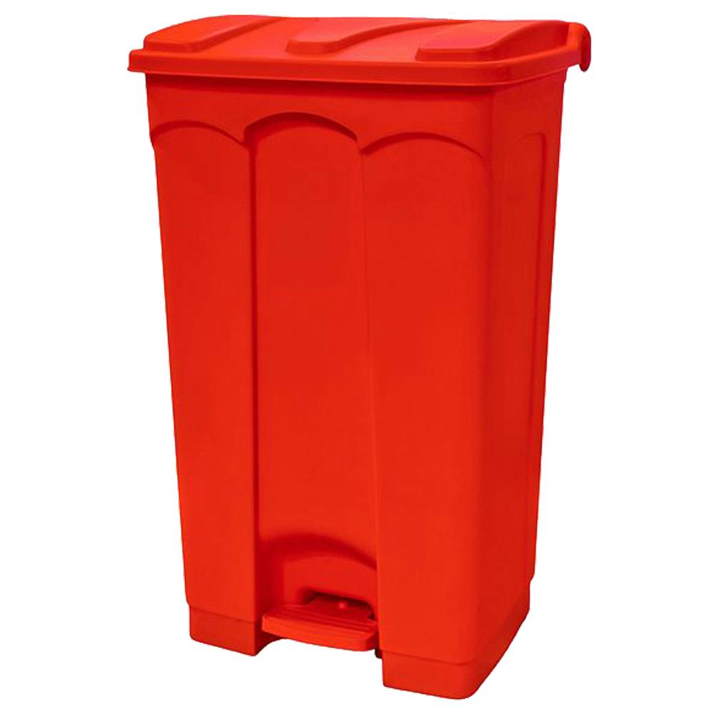 23 Gallon Red Step-On Trash Can with Foot Pedal & Lid