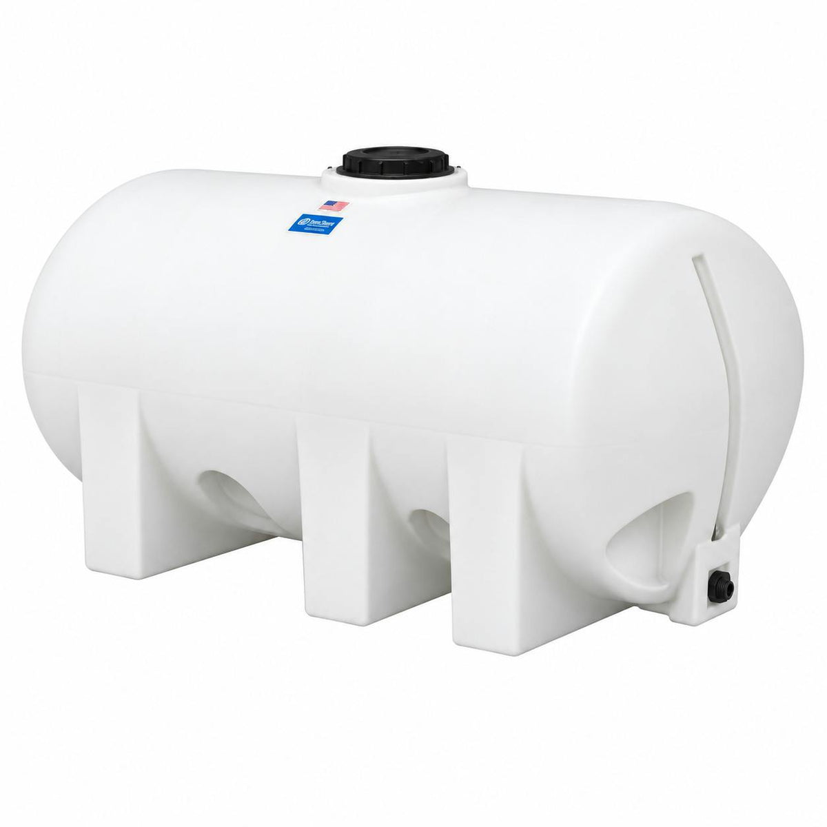 1035 Gallon Natural Polyethylene Elliptical Free-Standing Horizontal Leg Tank with 2" Fitting & 16" Lid (No Sump) - 88" L x 78" W x 55" Hgt.