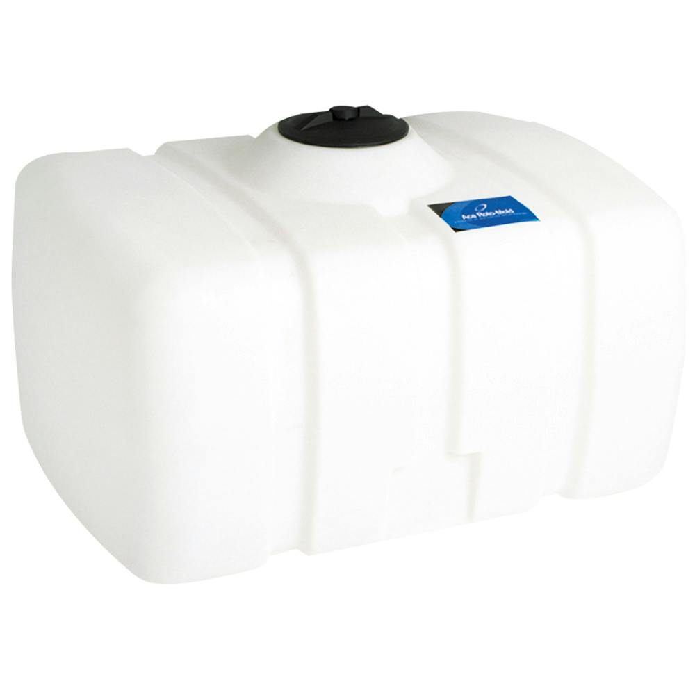150 Gallon White Flat Bottom Tank with 8" Lid & 1" Fitting - 48" L x 36" W x 29" Hgt.