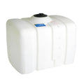 200 Gallon White Flat Bottom Tank with 8" Lid & 1" Fitting - 48" L x 36" W x 39" Hgt.