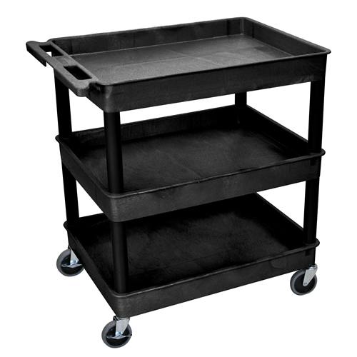 3-Shelf Black Luxor Tub Cart (300 lbs. Capacity)
