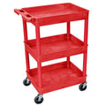 3-Shelf Red Luxor Tub Cart (300 lbs. Capacity)