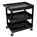 3-Shelf Black Luxor Tub Cart (400 lbs. Capacity)