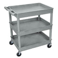 3-Shelf Gray Luxor Tub Cart (400 lbs. Capacity)