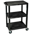 3-Shelf Black Luxor Utility Cart