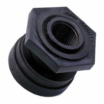 1/2" Polypropylene Bulkhead with Santoprene™ Gasket
