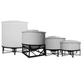 1050 Gallon Open-Top 15° Cone Bottom Tank with Bolt On Cover - 90" Dia. x 57" Hgt.