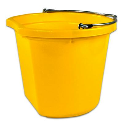 20 Quart Yellow Flat Back Bucket