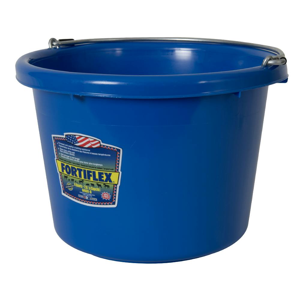 8 Quart Blue Molded Rubber-Polyethylene Pail