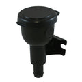3.5" Neck Dia. Black Nylon High Flow Remote Filler Spout with 1" Outlet & Black Flip Lid