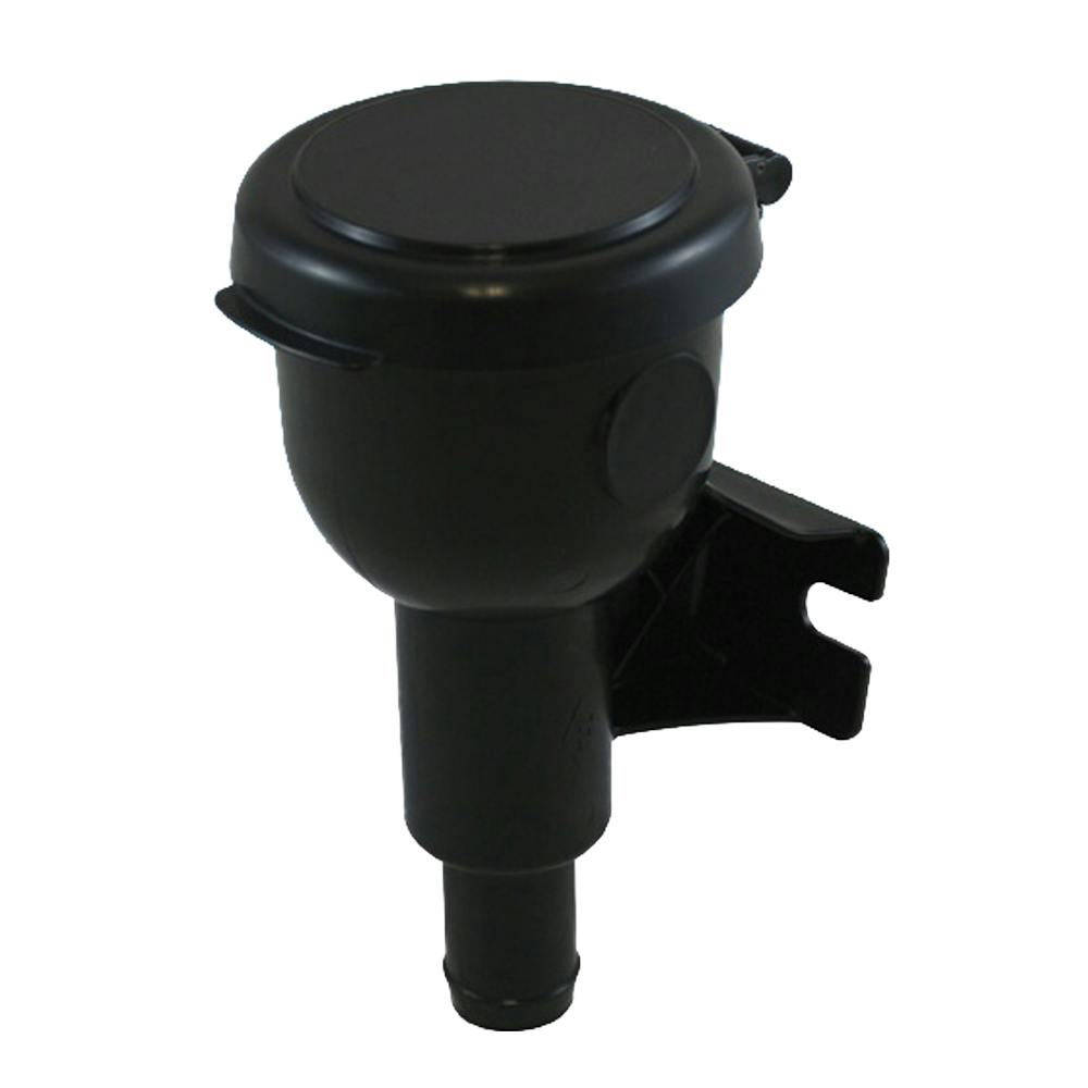 3.5" Neck Dia. Black Nylon High Flow Remote Filler Spout with 1" Outlet & Black Flip Lid