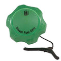 2.25" Neck Dia. Thread Vented Green Nylon Twist Grip™ Threaded Diesel Fuel Tank Cap with 4" Tether