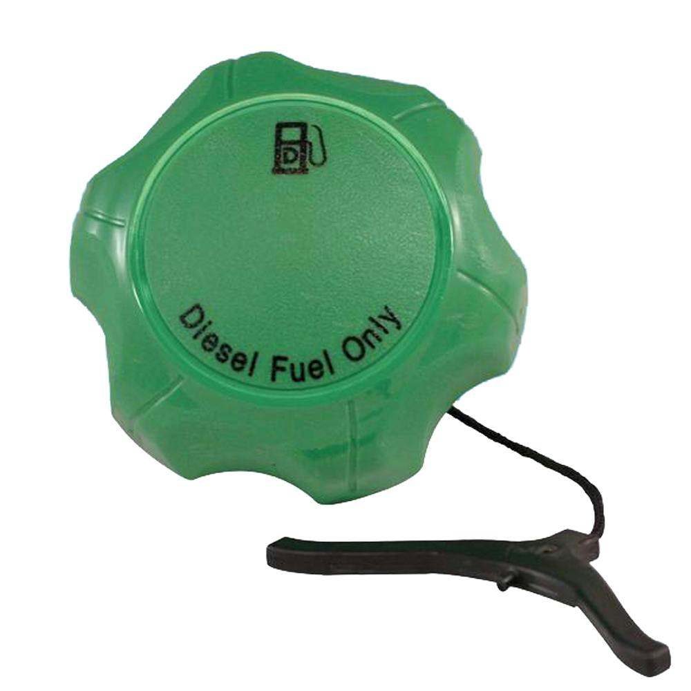 2.25" Neck Dia. Thread Vented Green Nylon Twist Grip™ Threaded Diesel Fuel Tank Cap with 4" Tether