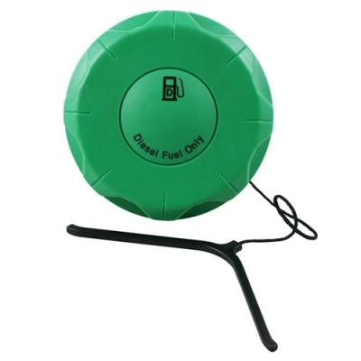 3.5" Neck Dia. Unvented Green Nylon Threaded Diesel Fuel Tank Cap with 8" Tether