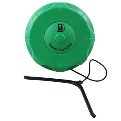3.5" Neck Dia. Thread Vented Green Nylon Threaded Diesel Fuel Tank Cap with 8" Tether