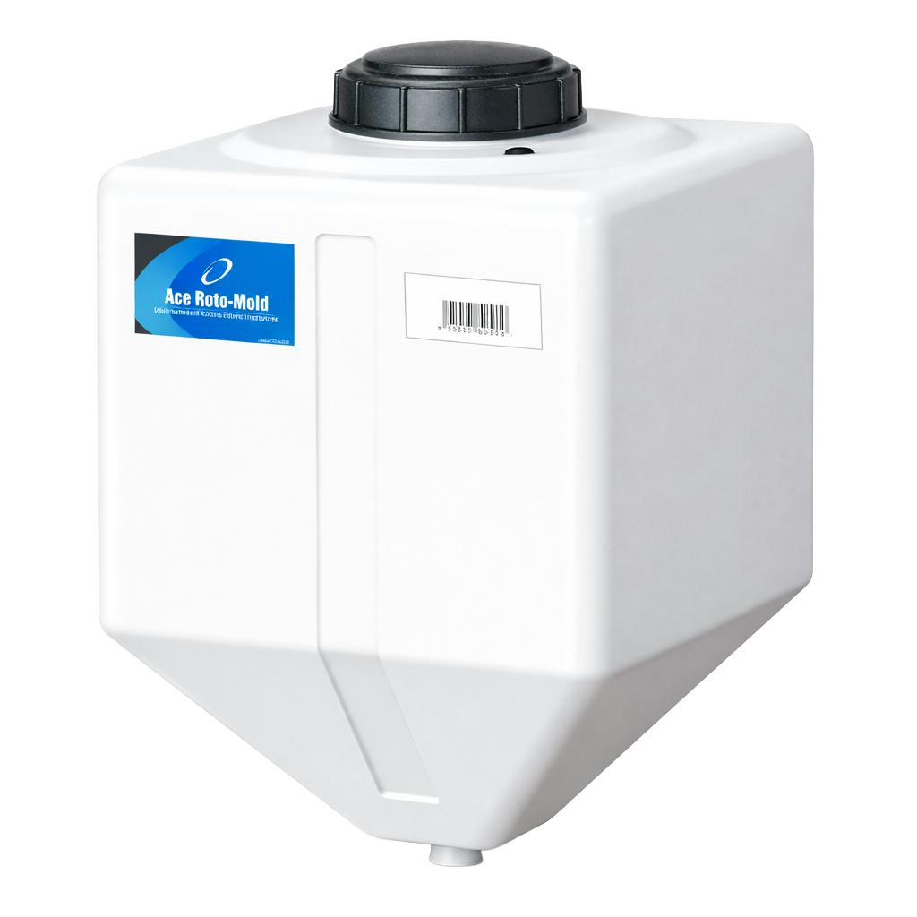 15 Gallon Natural LLDPE Square Rinse Tank with 5" Lid & 1-1/4" Spinweld Fitting - 16" L x 16" W x 23" Hgt.
