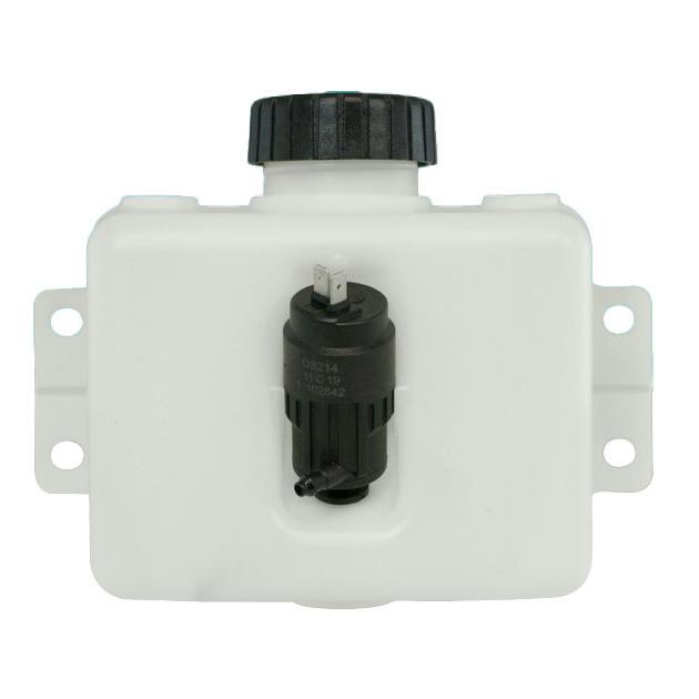 2 Quart HDPE Windshield Washer Tank Assembly with 12 Volt Pump - 8.63" L x 4.25" W x 5.26" Hgt.