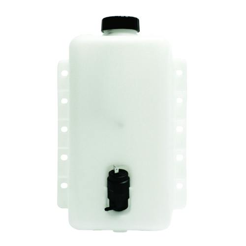 5 Quart HDPE Windshield Washer Tank Assembly with 12 Volt Pump - 8.62" L x 4.17" W x 12.9" Hgt.