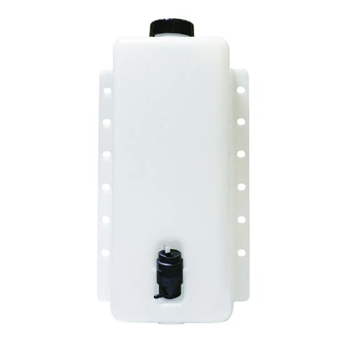6 Quart HDPE Windshield Washer Tank Assembly with 24 Volt Pump - 8.62" L x 4.17" W x 15.29" Hgt.