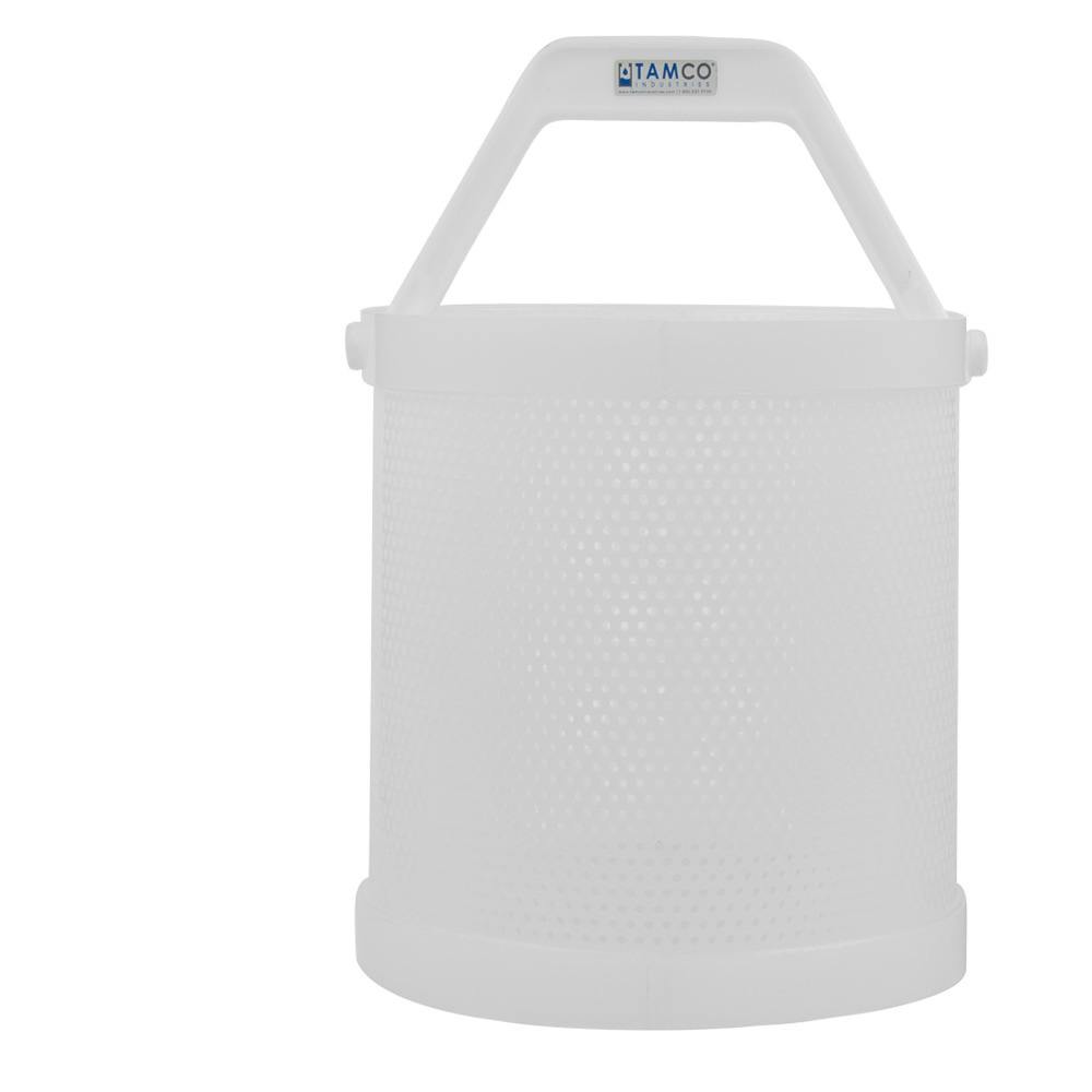 12" Dia. x 12" Hgt. Tamco® Round Polypropylene Dipping Basket with 3/16" Perforation