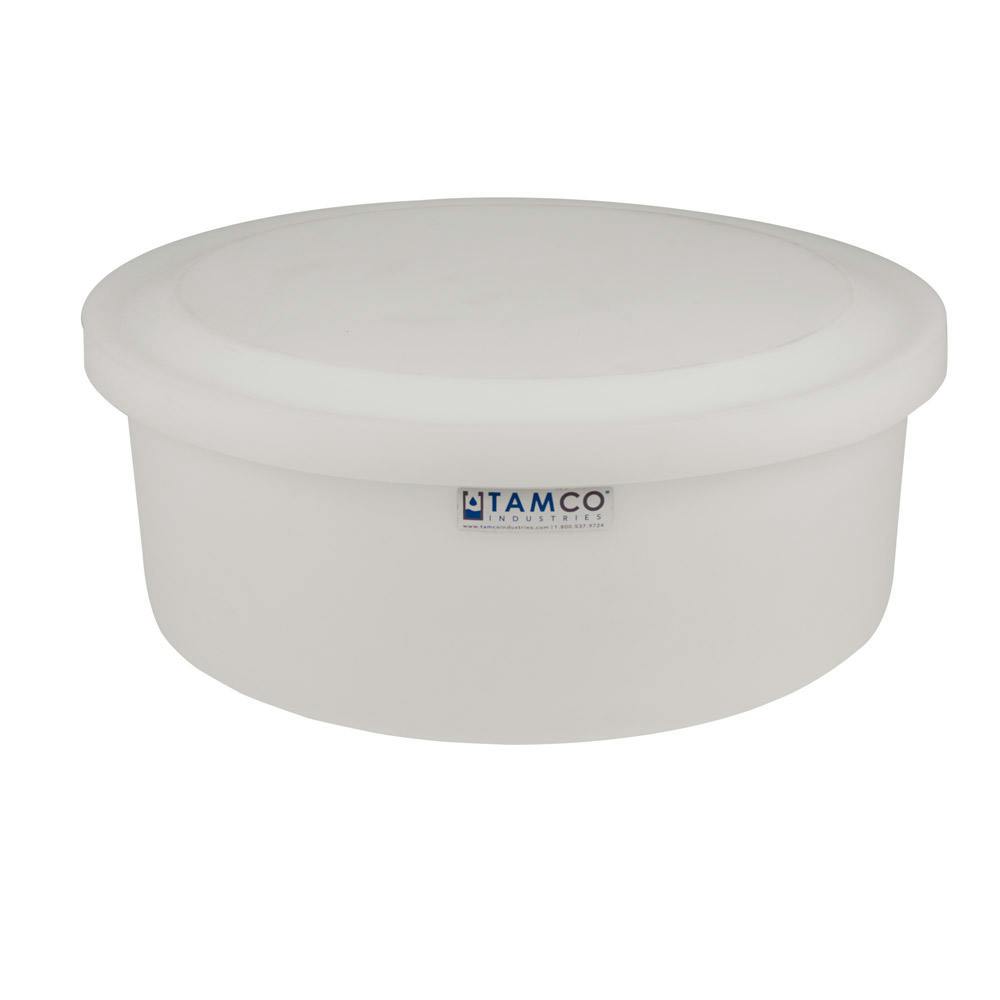 6 Gallon Natural Polyethylene Shallow Tamco® Tank with Cover - 7" High
