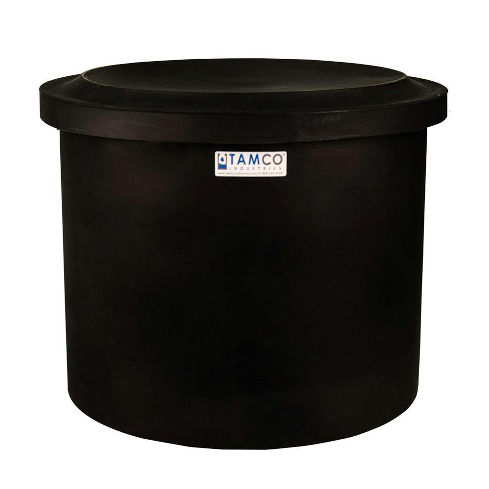 10-12 Gallon Black Polyethylene Shallow Tamco® Tank with Cover - 14" High