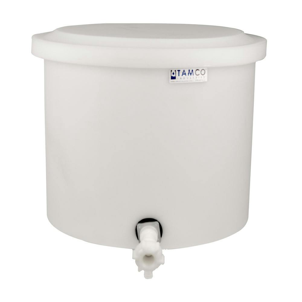 10-12 Gallon Natural Polyethylene Shallow Tamco® Tank with Cover & Spigot - 14" High