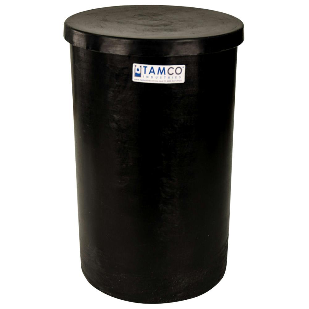 5 Gallon Black Tamco® Plating Tank with Cover - 10" Dia. x 16" High