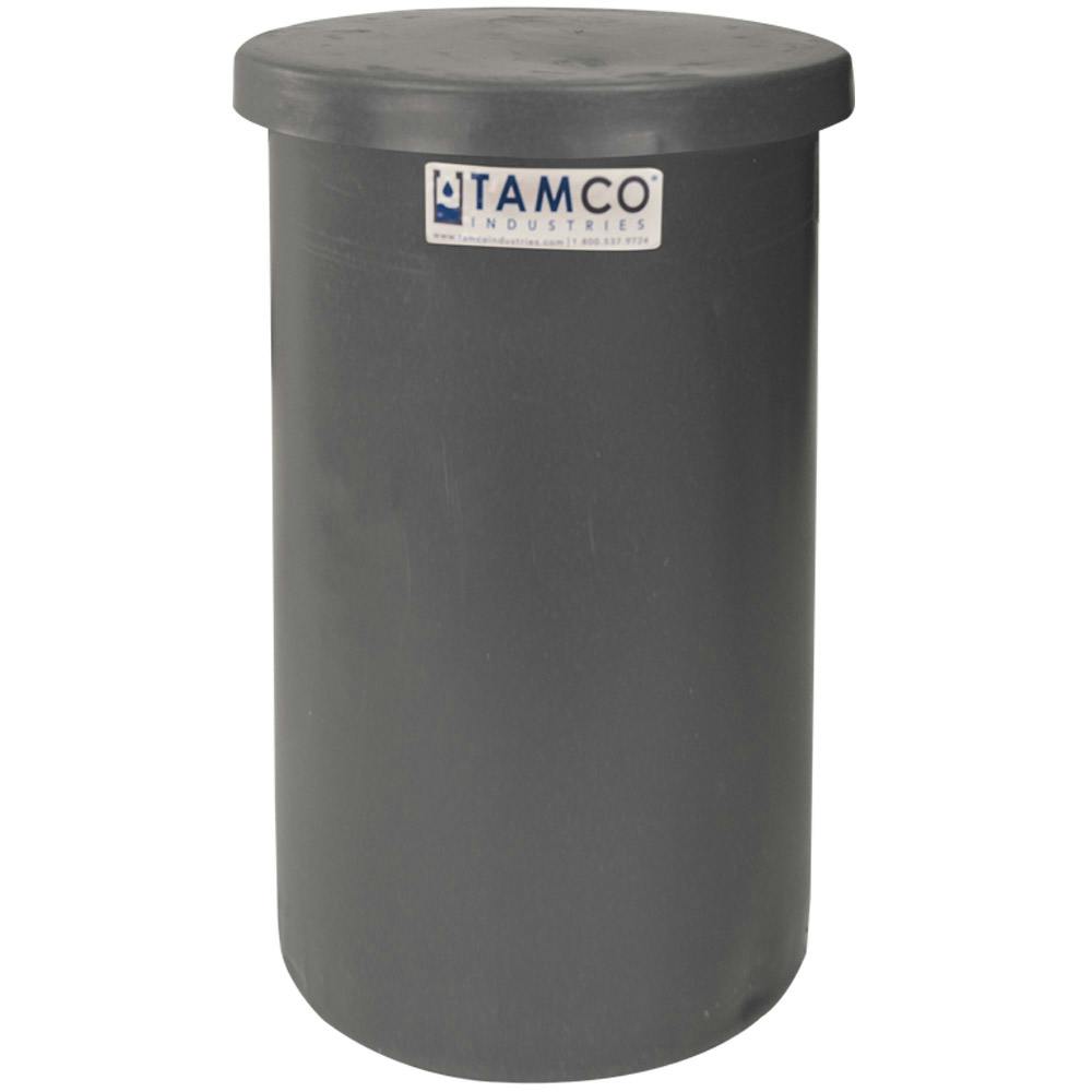 5 Gallon Slate Gray Tamco® Plating Tank with Cover - 10" Dia. x 16" High