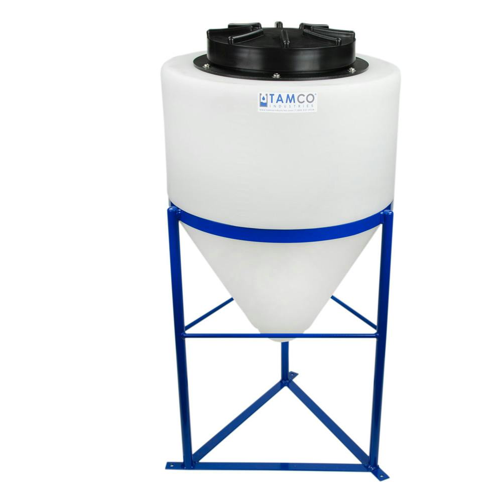 15 Gallon Tamco® Cone Bottom Tank with 608 Cone Angle & 2" FPT Bulkhead Fitting - 18" Dia. x 22" Hgt. (Stand sold separately)