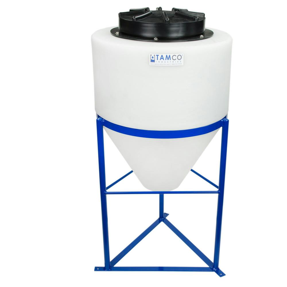 15 Gallon Tamco® Cone Bottom Tank with 608 Cone Angle & 1-1/2" FPT Boss Fitting (Full Drain) - 18" Dia. x 22" Hgt. (Stand sold separately)