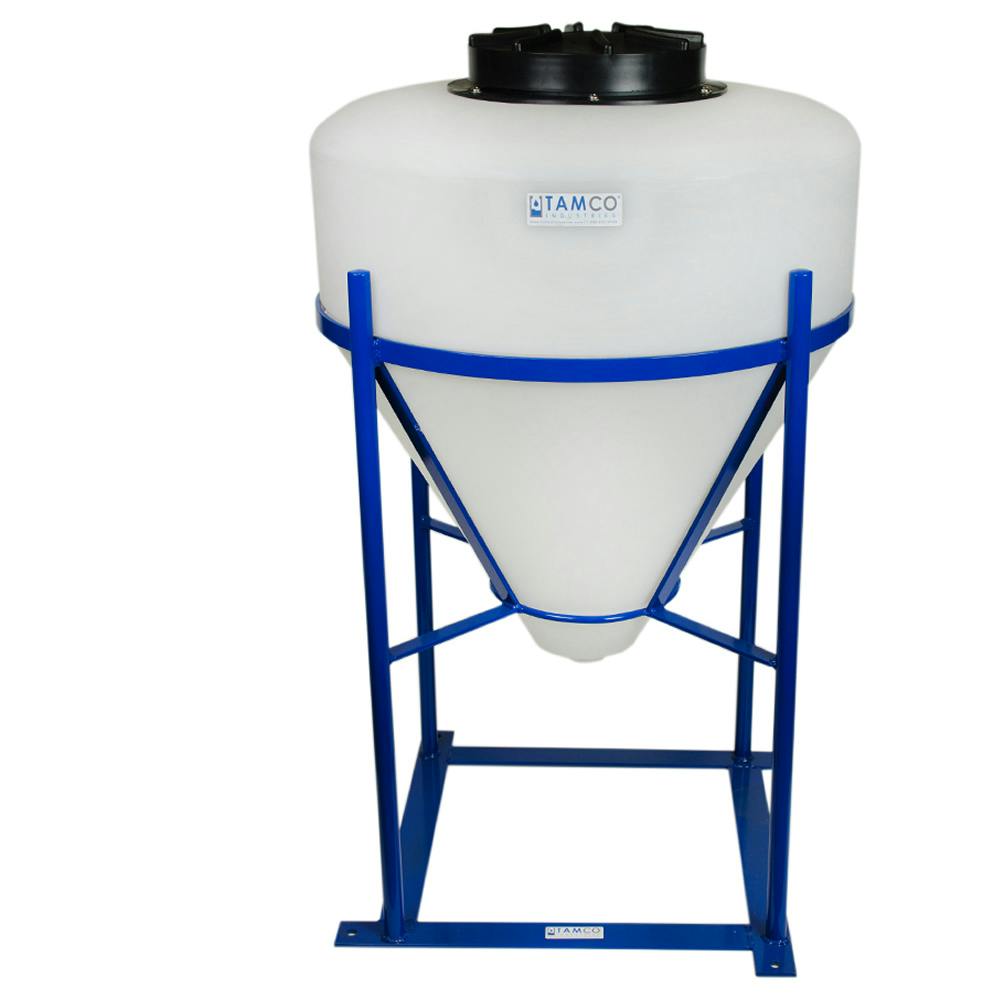 30 Gallon Tamco® Cone Bottom Tank with 608 Cone Angle & 1-1/2" FPT Boss Fitting (Full Drain) - 26" Dia. x 28" Hgt. (Stand sold separately)
