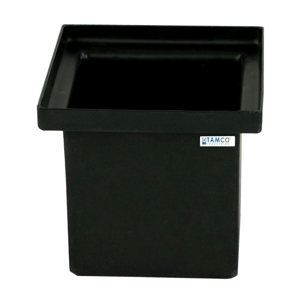 30 Gallon Black LLDPE Rectangular Tamco® Heavy-Duty Tank with Internal Flange - 24" L x 24" W x 12" Hgt. (Cover Sold Separately)
