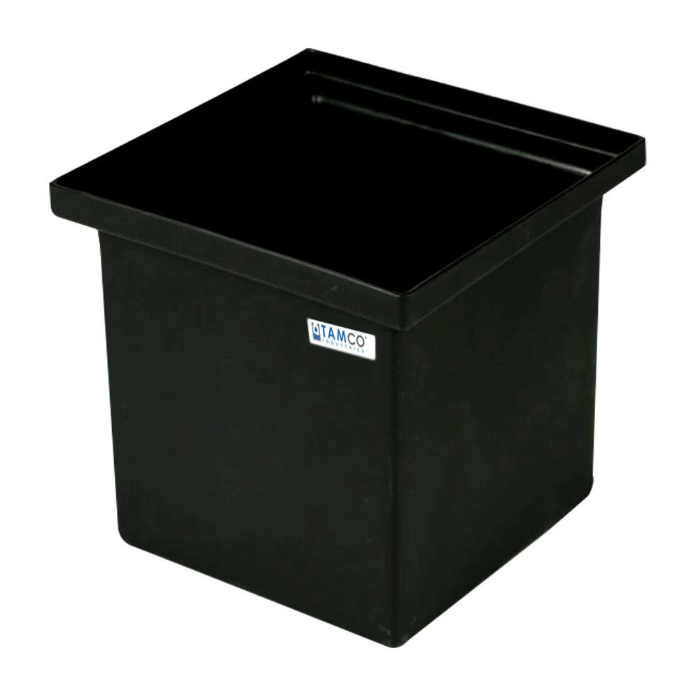 6 Gallon Black LLDPE Rectangular Tamco® Heavy-Duty Tank with Internal Flange - 12" L x 12" W x 12" Hgt. (Cover Sold Separately)