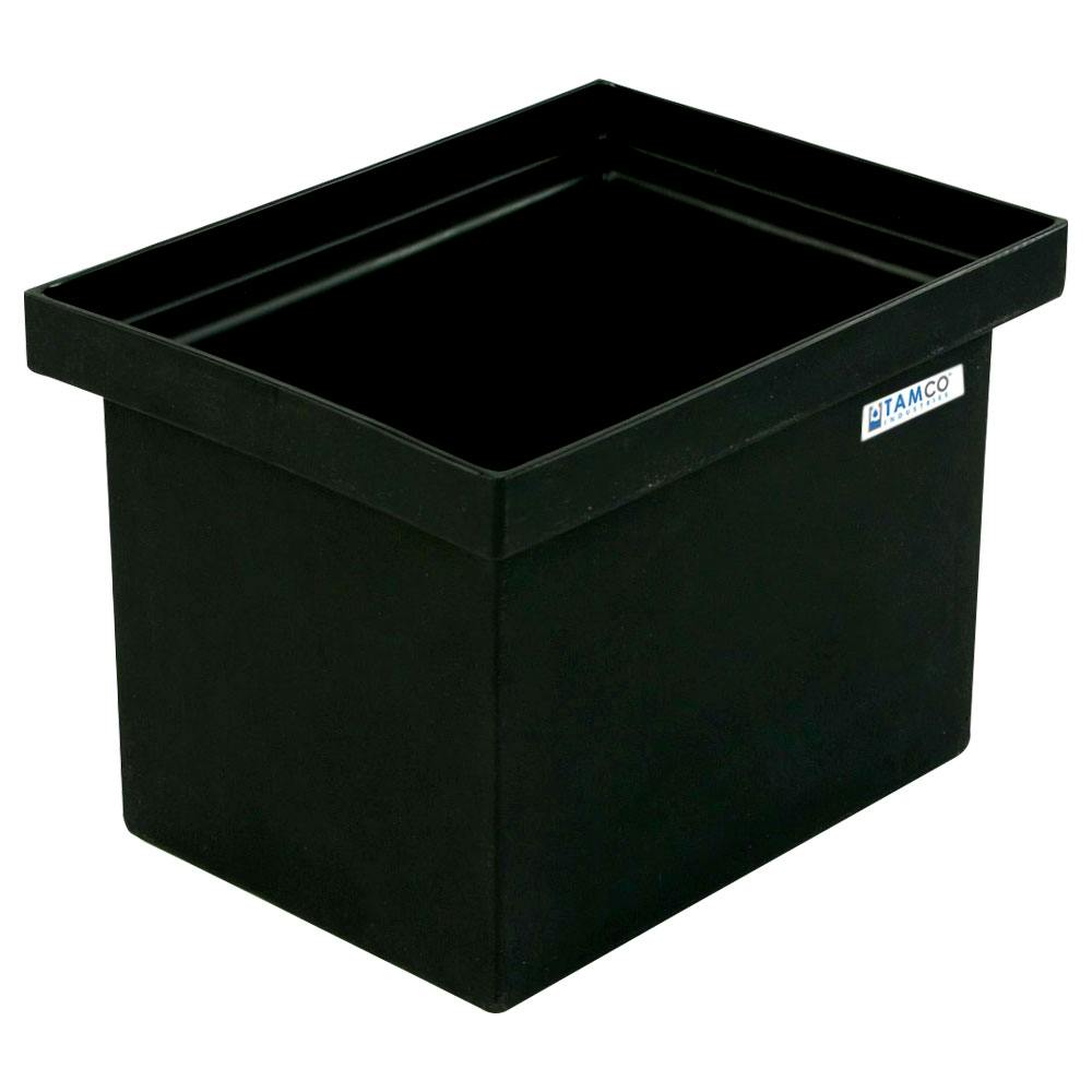 6 Gallon Black LLDPE Rectangular Tamco® Heavy-Duty Tank with Internal Flange - 14" L x 10" W x 10" Hgt. (Cover Sold Separately)