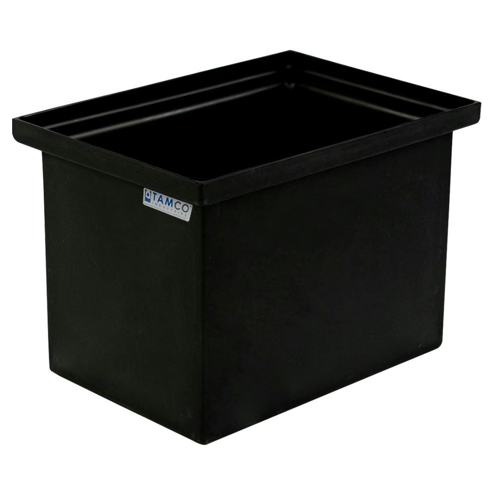 11 Gallon Black LLDPE Rectangular Tamco® Heavy-Duty Tank with Internal Flange - 18" L x 12" W x 12" Hgt. (Cover Sold Separately)
