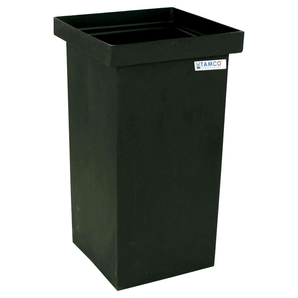 14 Gallon Black LLDPE Rectangular Tamco® Heavy-Duty Tank with Internal Flange - 12" L x 12" W x 24" Hgt. (Cover Sold Separately)