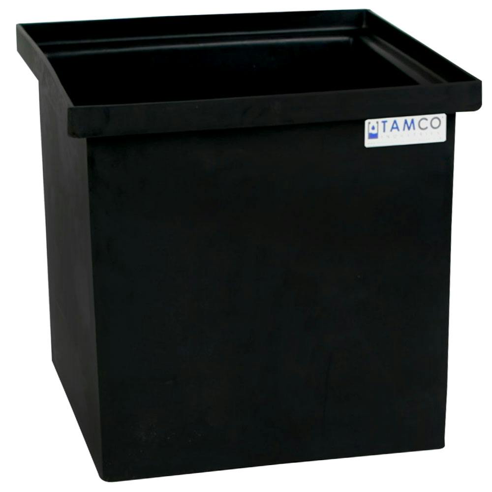 26 Gallon Black LLDPE Rectangular Tamco® Heavy-Duty Tank with Internal Flange - 18" L x 18" W x 18" Hgt. (Cover Sold Separately)