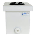 6 Gallon Natural Polyethylene Tamco® Tank with 5" Lid & 3/4" FNPT Polypropylene Bulkhead - 14" L x 10" W x 10" Hgt.