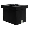 6 Gallon Black Polyethylene Tank with 5" Lid & 3/4" FNPT Polypropylene Bulkhead - 14" L x 10" W x 10" Hgt.
