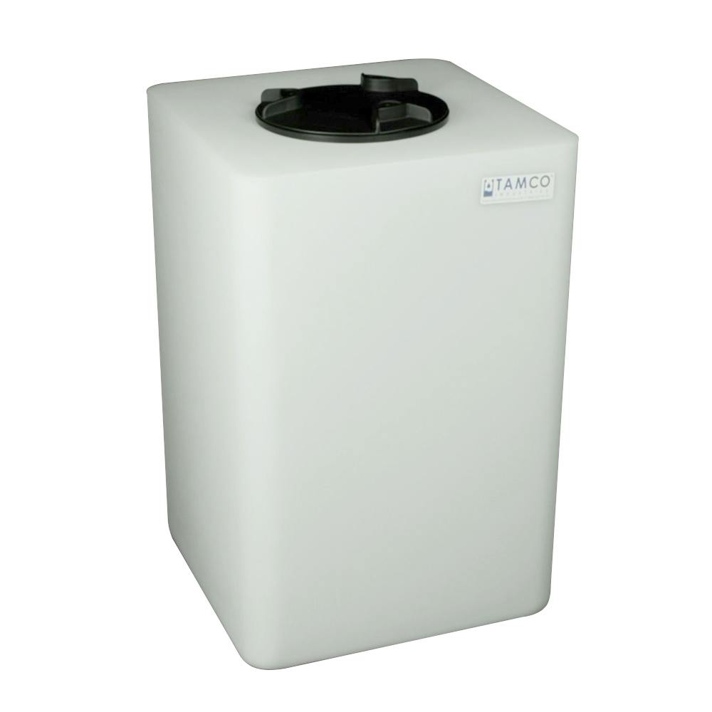 35 Gallon Natural LLDPE Square Utility Tamco® Tank with 12" Gasketed Lid - 18" L x 18" W x 28" Hgt.