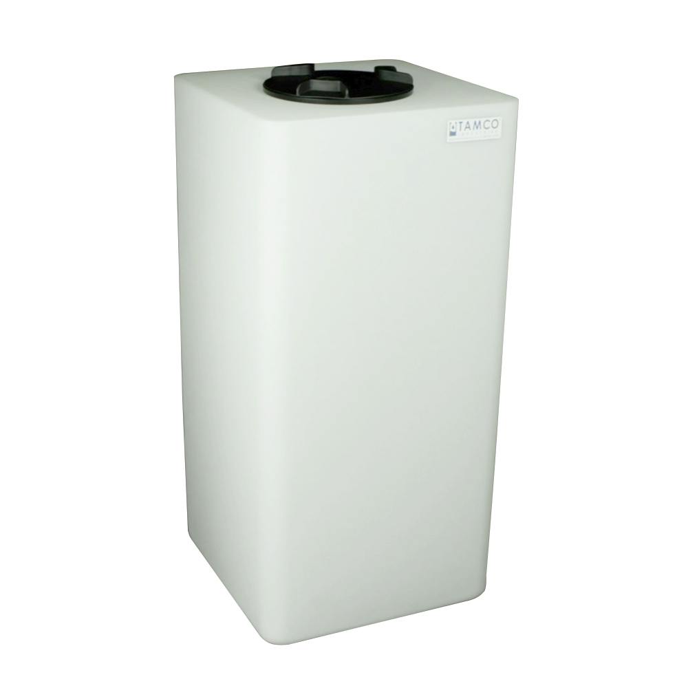 50 Gallon Natural LLDPE Square Utility Tamco® Tank with 12" Gasketed Lid - 18" L x 18" W x 37" Hgt.